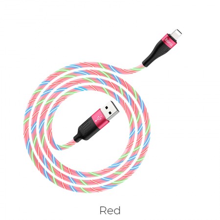 U85 Charming Night Charging Data Cable For Lightning - Red 